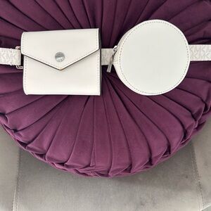Michael Kors White belt with rectangle and round bag,
